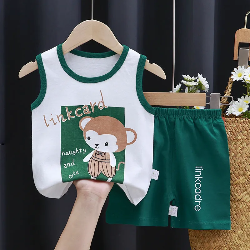 INSTOCK-Children's pure cotton sleeveless set