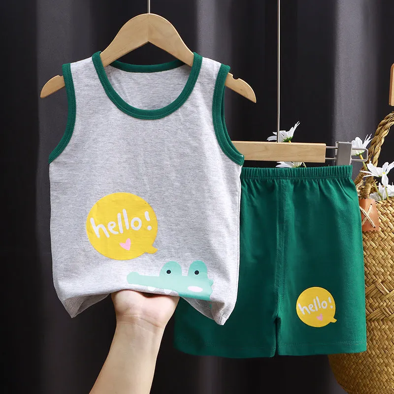 INSTOCK-Children's pure cotton sleeveless set
