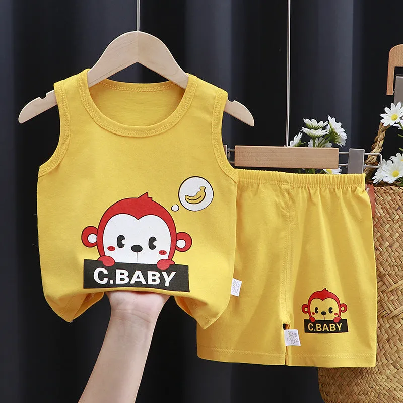 INSTOCK-Children's pure cotton sleeveless set