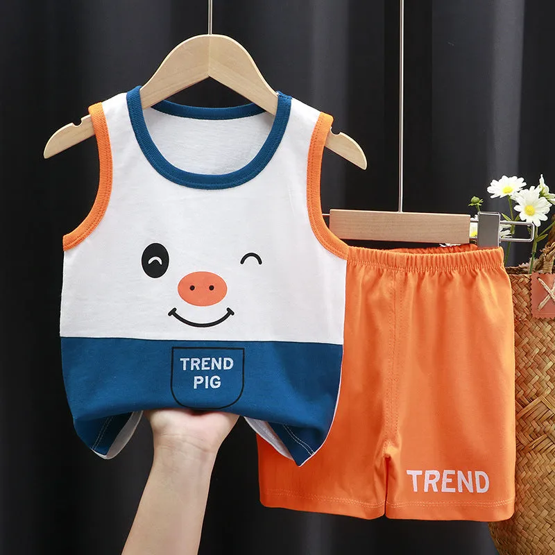 INSTOCK-Children's pure cotton sleeveless set