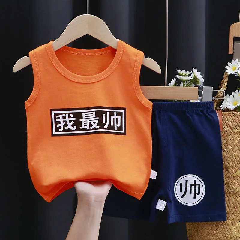 INSTOCK-Children's pure cotton sleeveless set