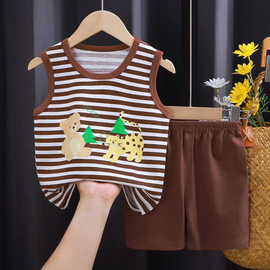 INSTOCK-Children's pure cotton sleeveless set