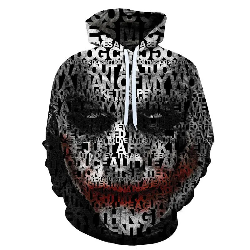 INSTOCK-men's new 3D printed joker hooded jacket