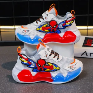 INSTOCK- New Mesh Leather Spider-Man Children's Light Running