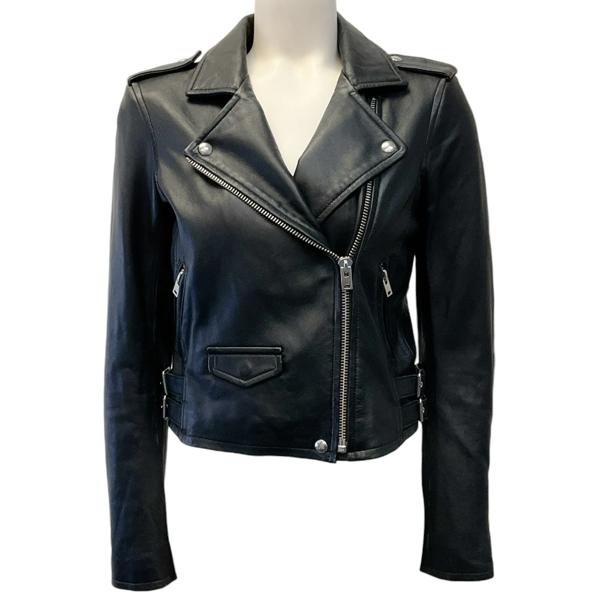 Iro Black Leather Ashville Moto Jacket