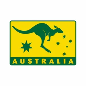 Iron On Badge Green & Gold Kangaroo
