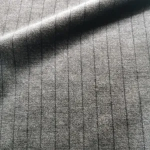 Italian Cotton Suiting Velvet, Charcoal Stripe