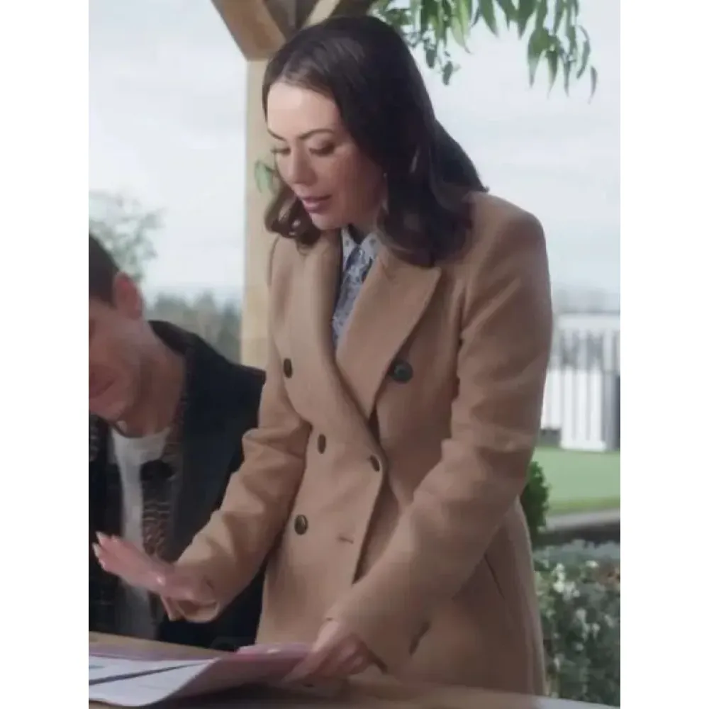 Janel Parrish Return to Office 2025 Brown Coat