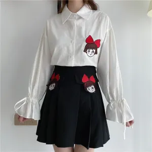 Japanese cartoon girl shirt   pleated skirt yc22564