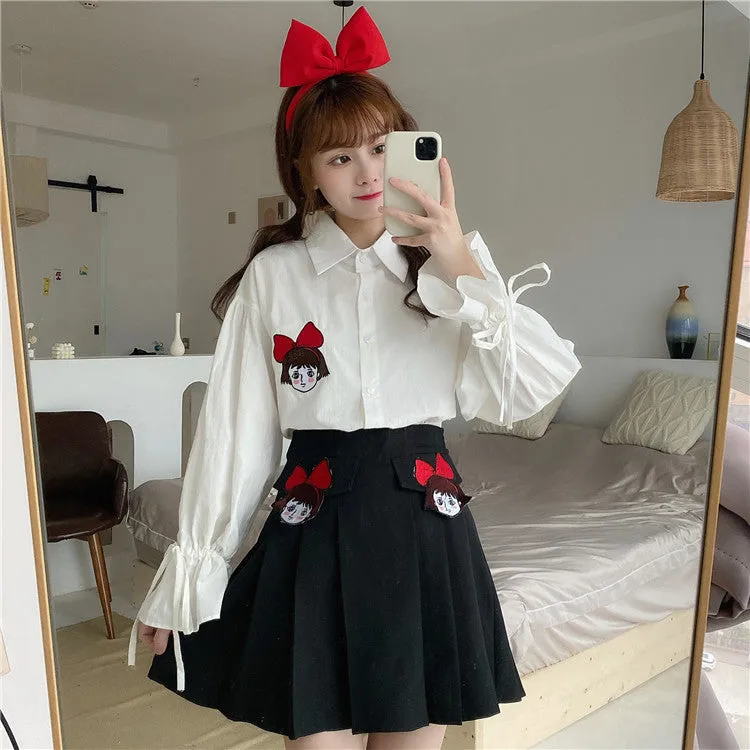 Japanese cartoon girl shirt   pleated skirt yc22564