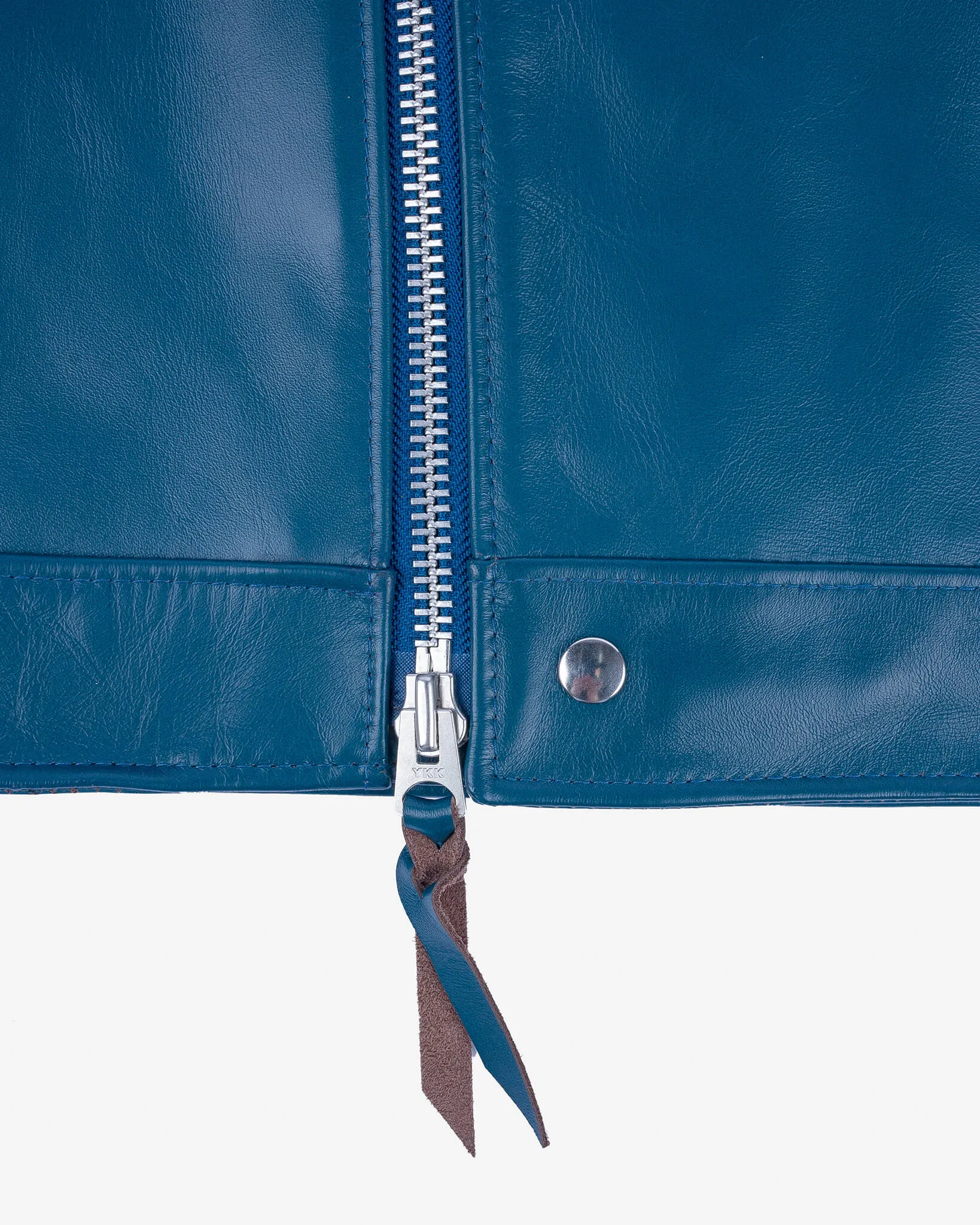 Japanese Horsehide Double Motorcycle Jacket - Blue