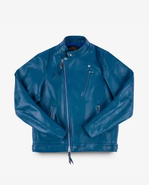Japanese Horsehide Double Motorcycle Jacket - Blue