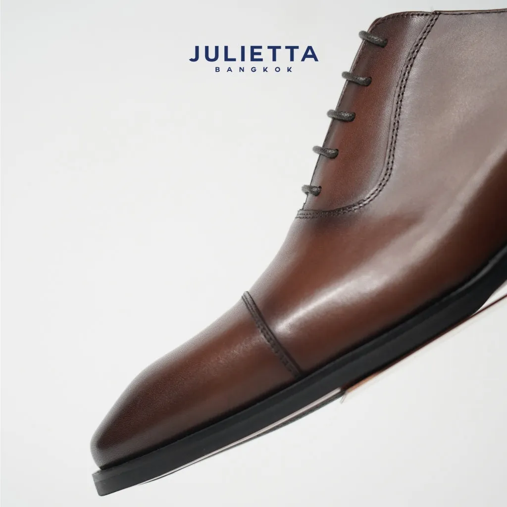 JULIETTA - Oxford Captoe Calfskin : Brown (Square Toe)