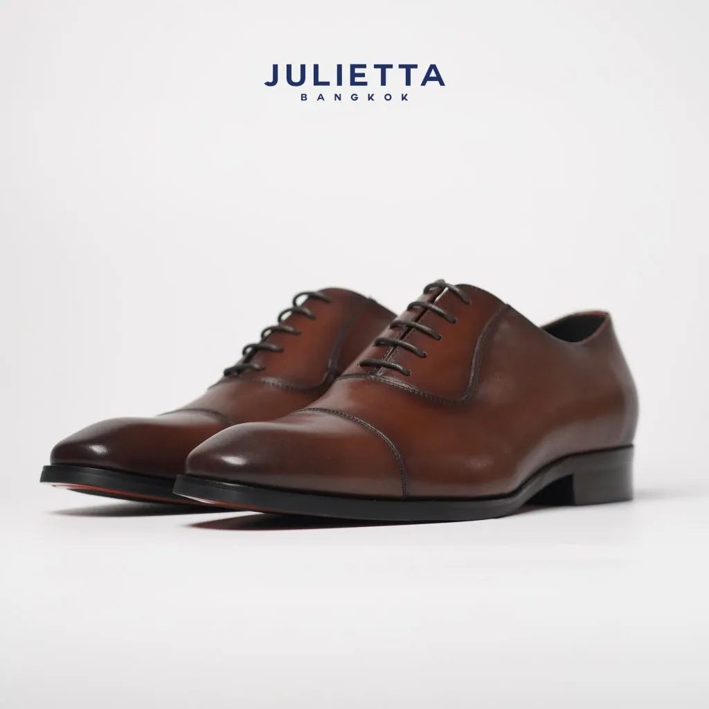 JULIETTA - Oxford Captoe Calfskin : Brown (Square Toe)