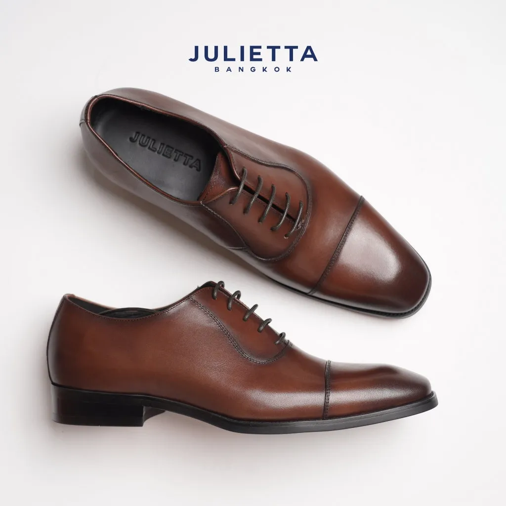 JULIETTA - Oxford Captoe Calfskin : Brown (Square Toe)