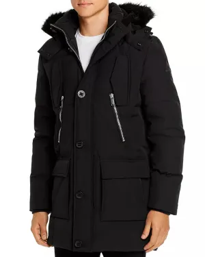 KARL LAGERFELD PARIS - Faux Fur-Trimmed Quilted Parka