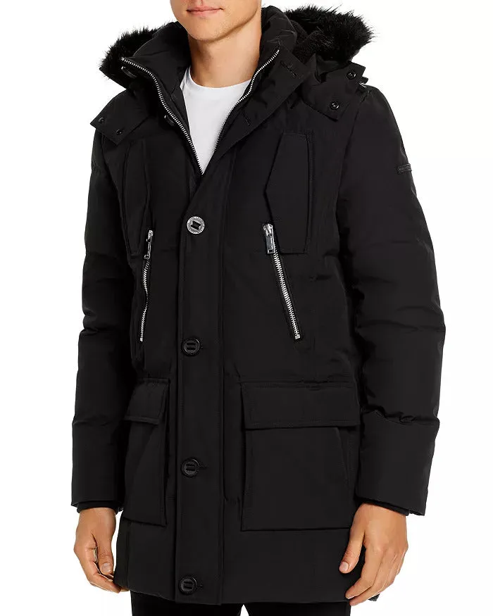 KARL LAGERFELD PARIS - Faux Fur-Trimmed Quilted Parka
