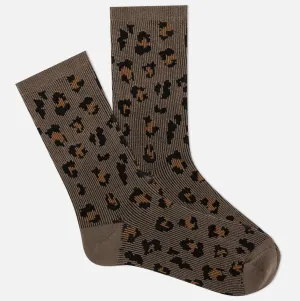 K.Bell Women's Soft & Dreamy™ Leopard Pattern Crew Socks