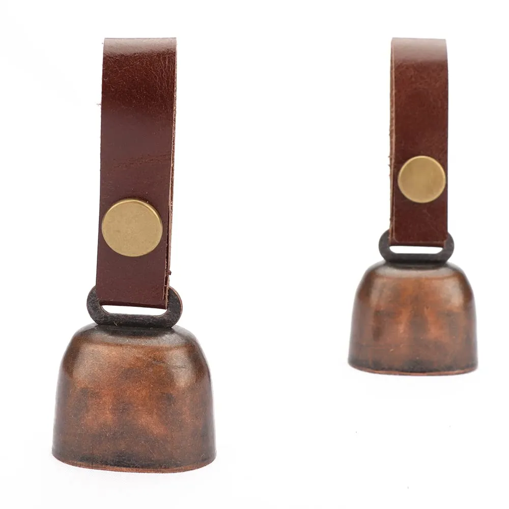 kcrygogo Dog Collar Anti-theft Bell Tracker with Leather Button Strap &  Anti- Lost ID Tags, 2Sets