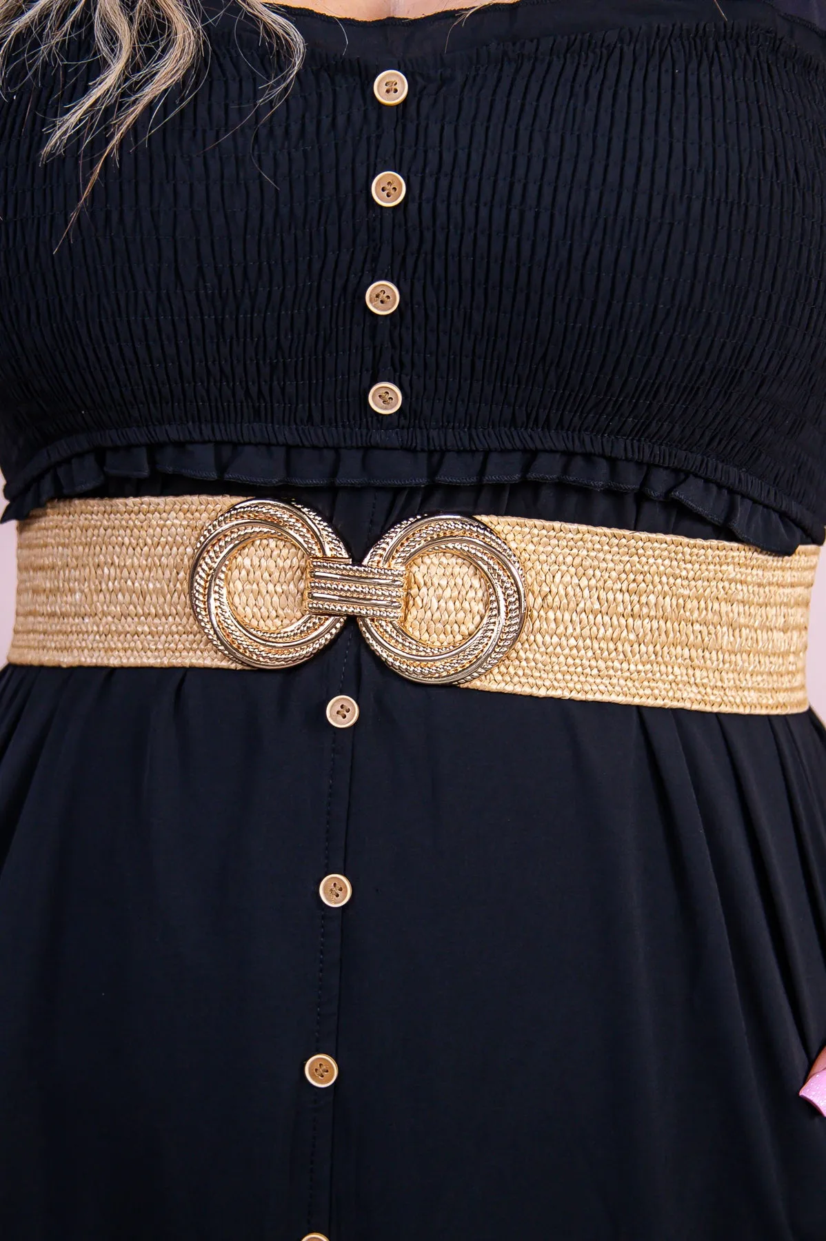Khaki/Gold Woven Regular Belt - BLT1296KH
