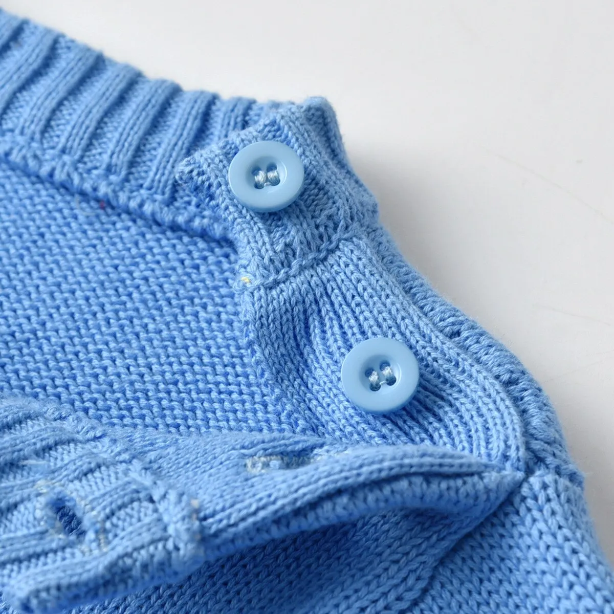 Kids Cartoon Submarine Cotton Knitted Pullover - Blue, Sky Blue