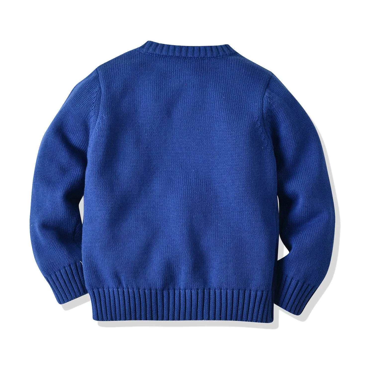 Kids Cartoon Submarine Cotton Knitted Pullover - Blue, Sky Blue