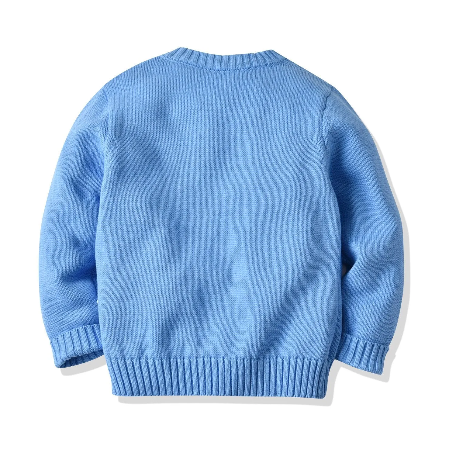 Kids Cartoon Submarine Cotton Knitted Pullover - Blue, Sky Blue