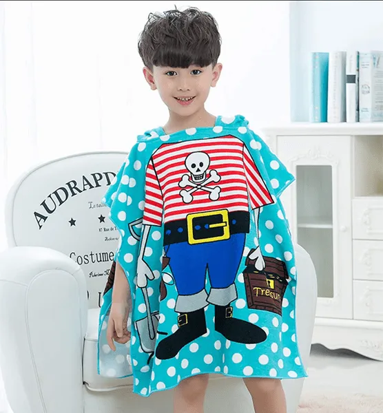 Kids Hooded Poncho Bath Towel