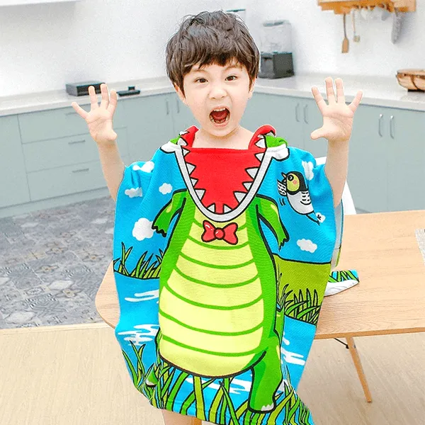 Kids Hooded Poncho Bath Towel