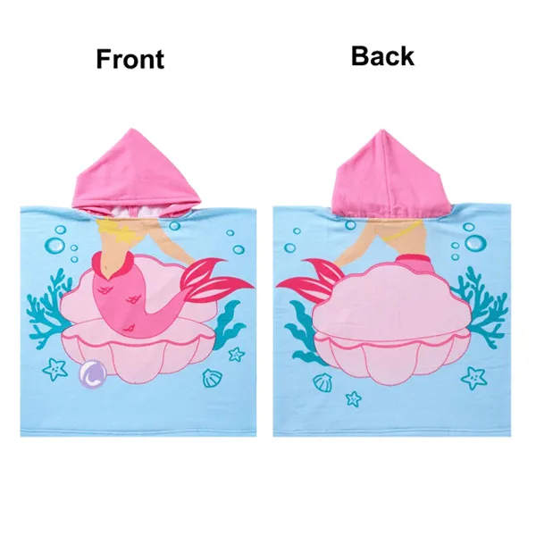 Kids Hooded Poncho Bath Towel