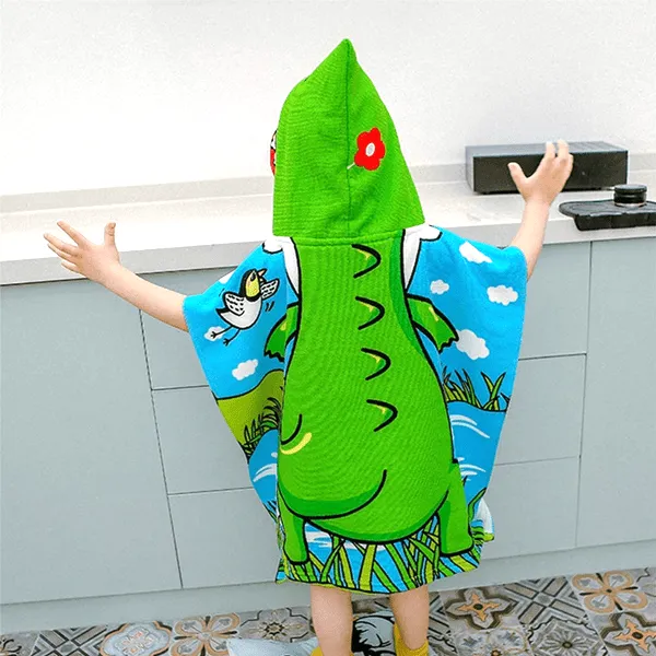 Kids Hooded Poncho Bath Towel