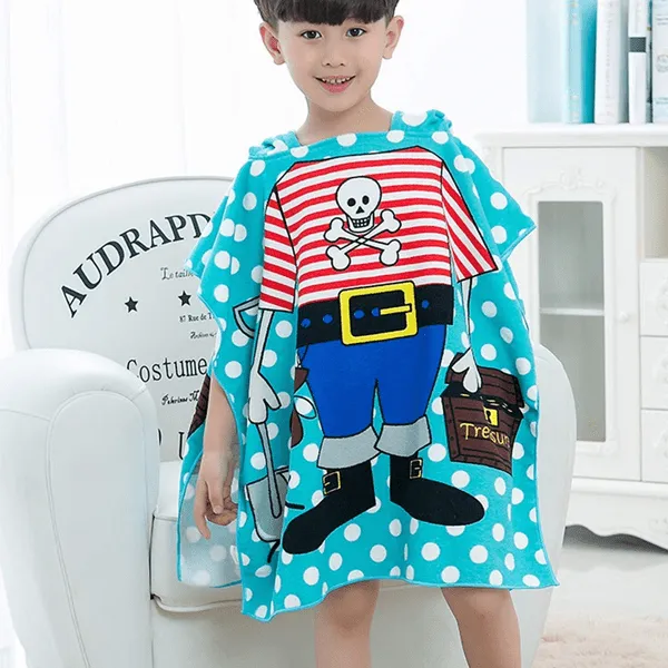 Kids Hooded Poncho Bath Towel