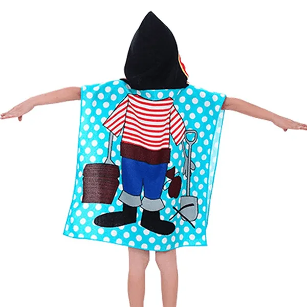 Kids Hooded Poncho Bath Towel