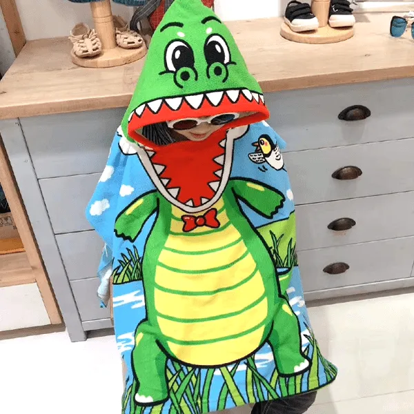 Kids Hooded Poncho Bath Towel