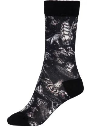 King Kerosin Mens Winter Sailor Socks Navy