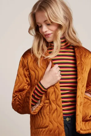 King Louie Noor Jacket Star Satin in Maple Orange