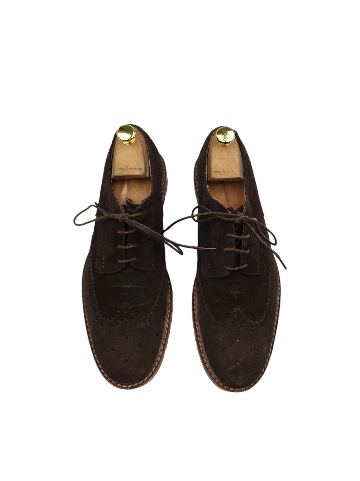 Kiton Brown Suède Urban Commando Derby Shoes