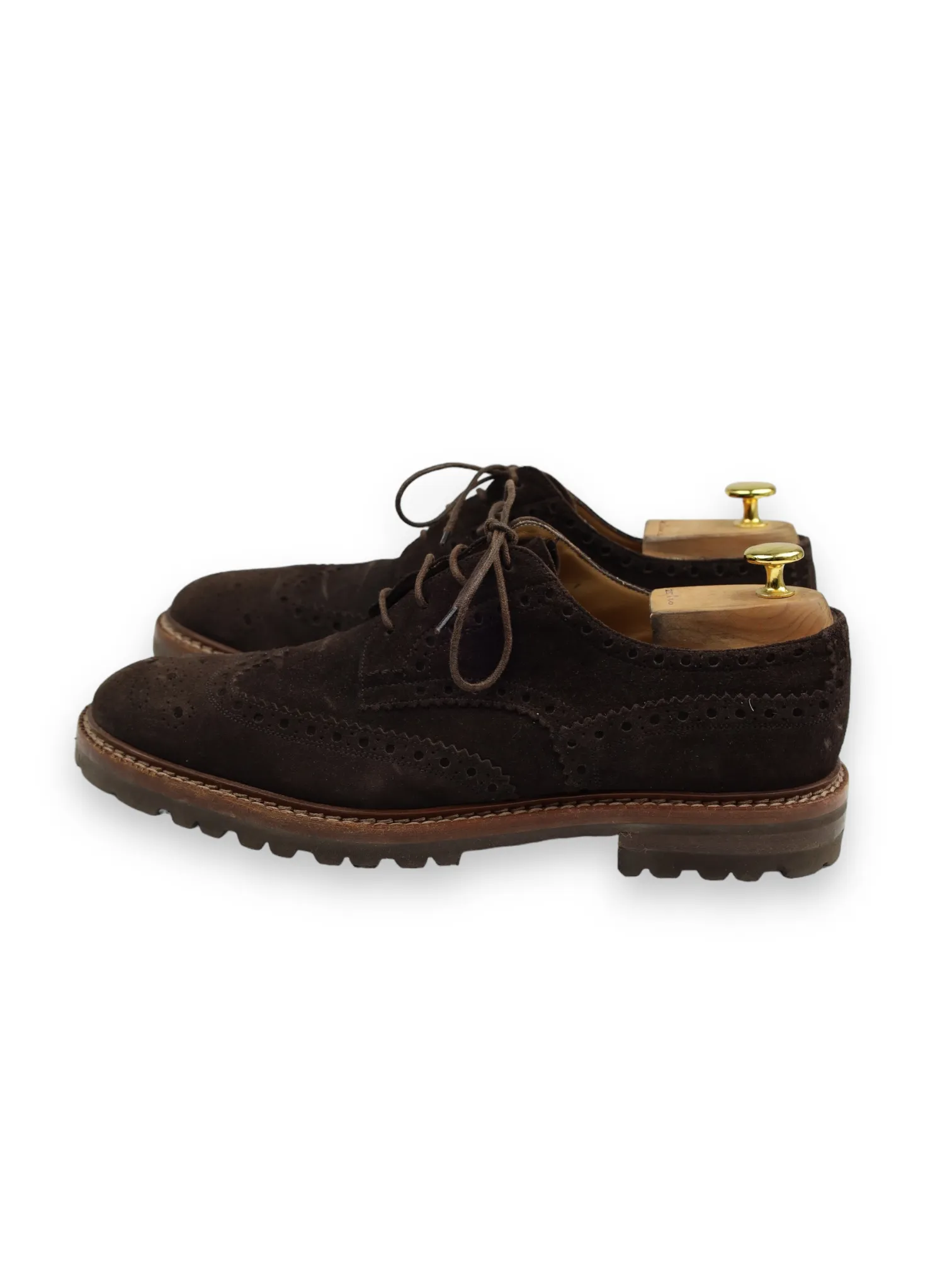 Kiton Brown Suède Urban Commando Derby Shoes