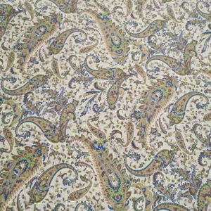 Kokka Cotton Twill, Paisley, Green