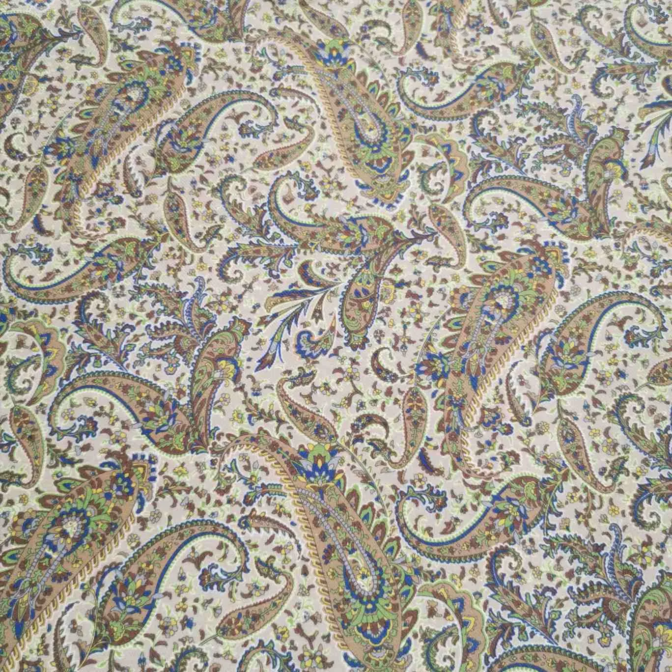Kokka Cotton Twill, Paisley, Green