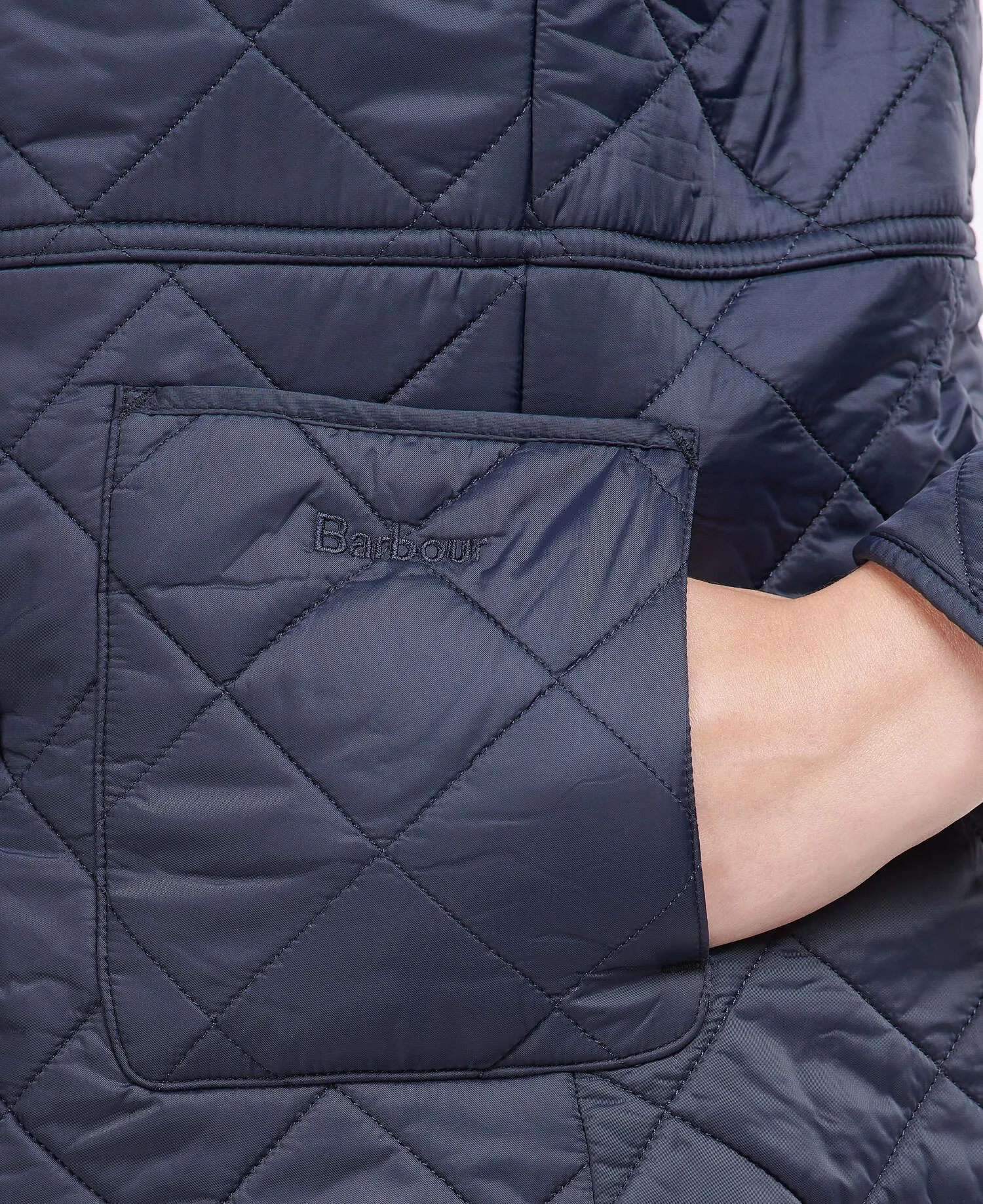 LADIES BARBOUR DEVERON POLARQUILT JACKET - NAVY