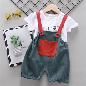 Lawadka Baby Boy Clothing Sets Infants Newborn Boy Clothes Shorts Sleeve Tops Overalls 2Pcs Outfits Summer Cartoon Clothing