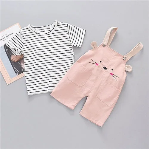 Lawadka Baby Boy Clothing Sets Infants Newborn Boy Clothes Shorts Sleeve Tops Overalls 2Pcs Outfits Summer Cartoon Clothing