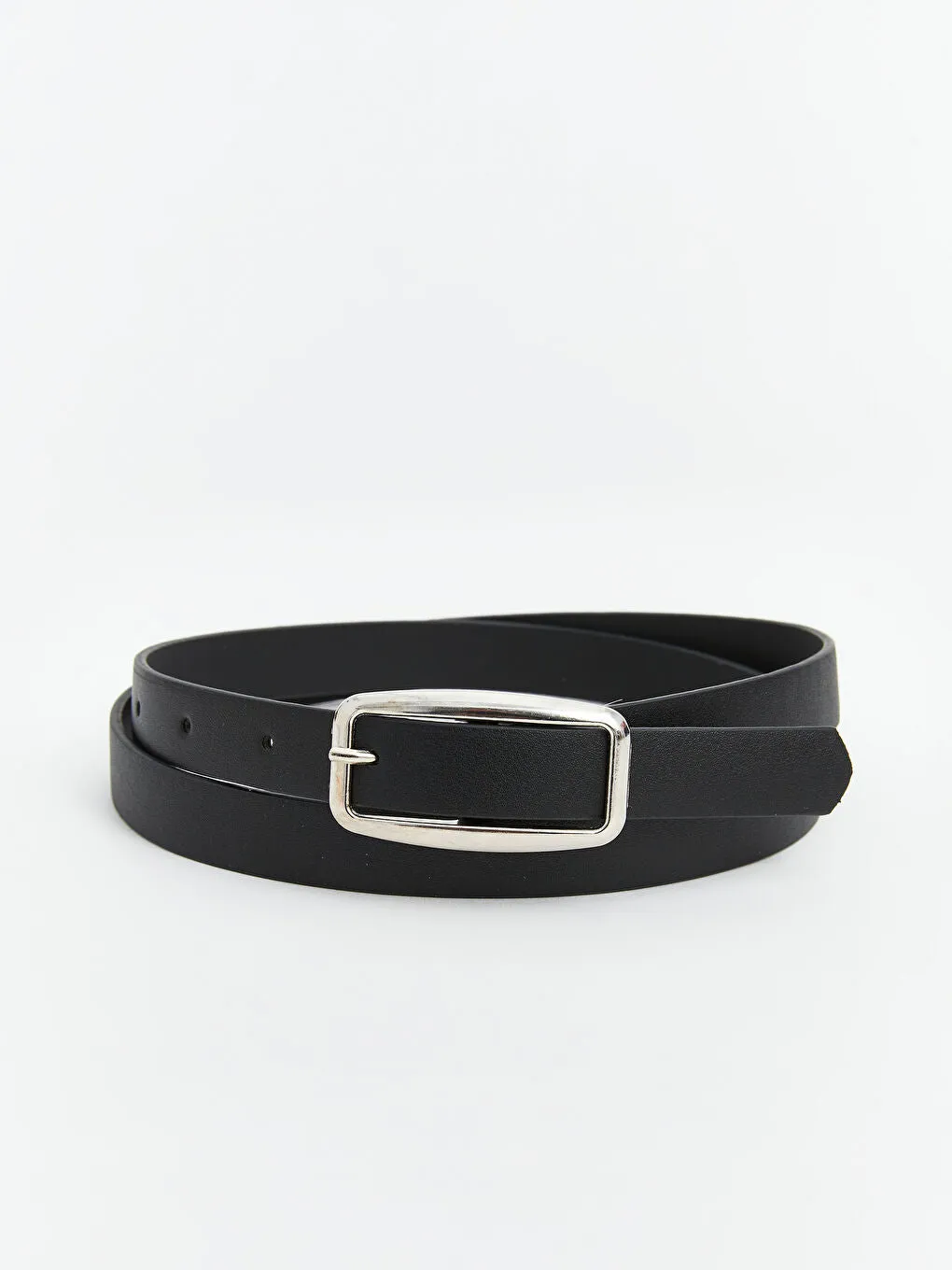 LCW ACCESSORIES Black Leather Look Women Belt 2-Pack