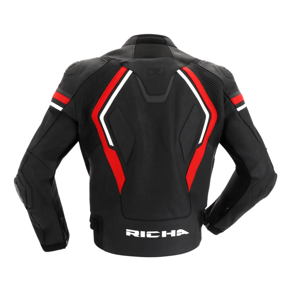 Leather Moto Jacket Richa Matrix 2, Black/Red/White