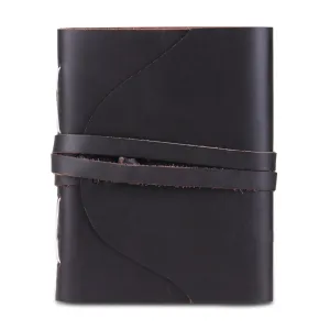Leather Plain Textured Note Journal Book- Black