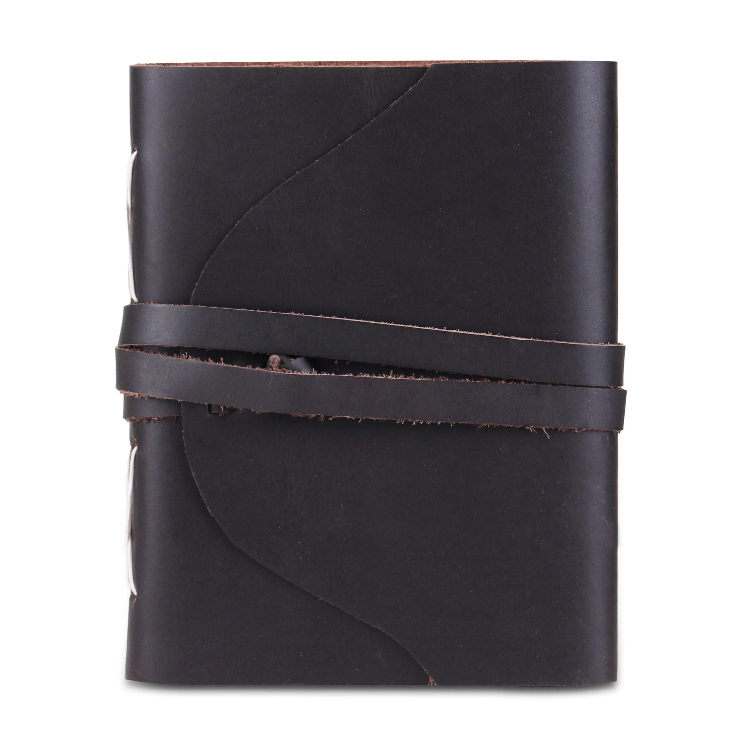 Leather Plain Textured Note Journal Book- Black