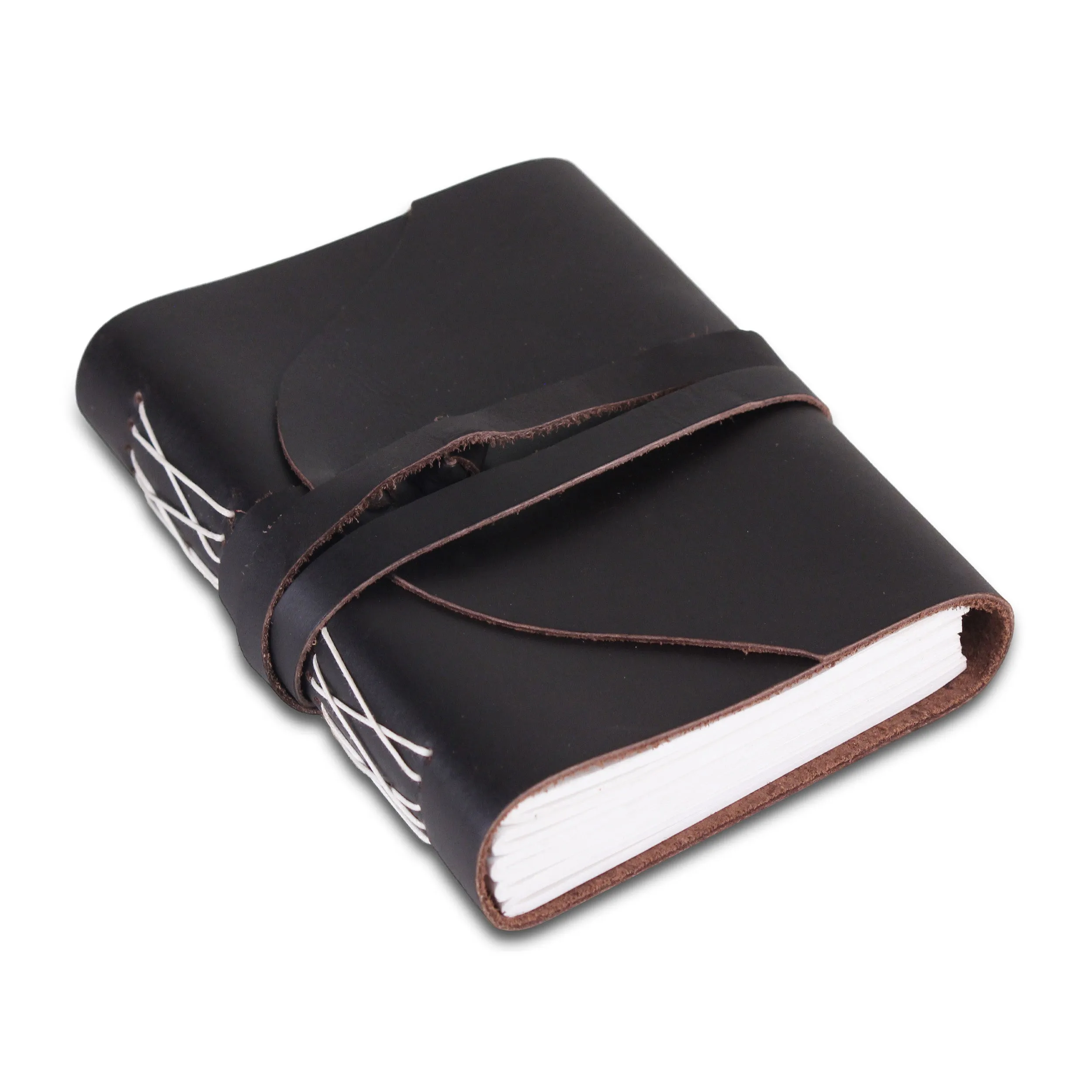 Leather Plain Textured Note Journal Book- Black