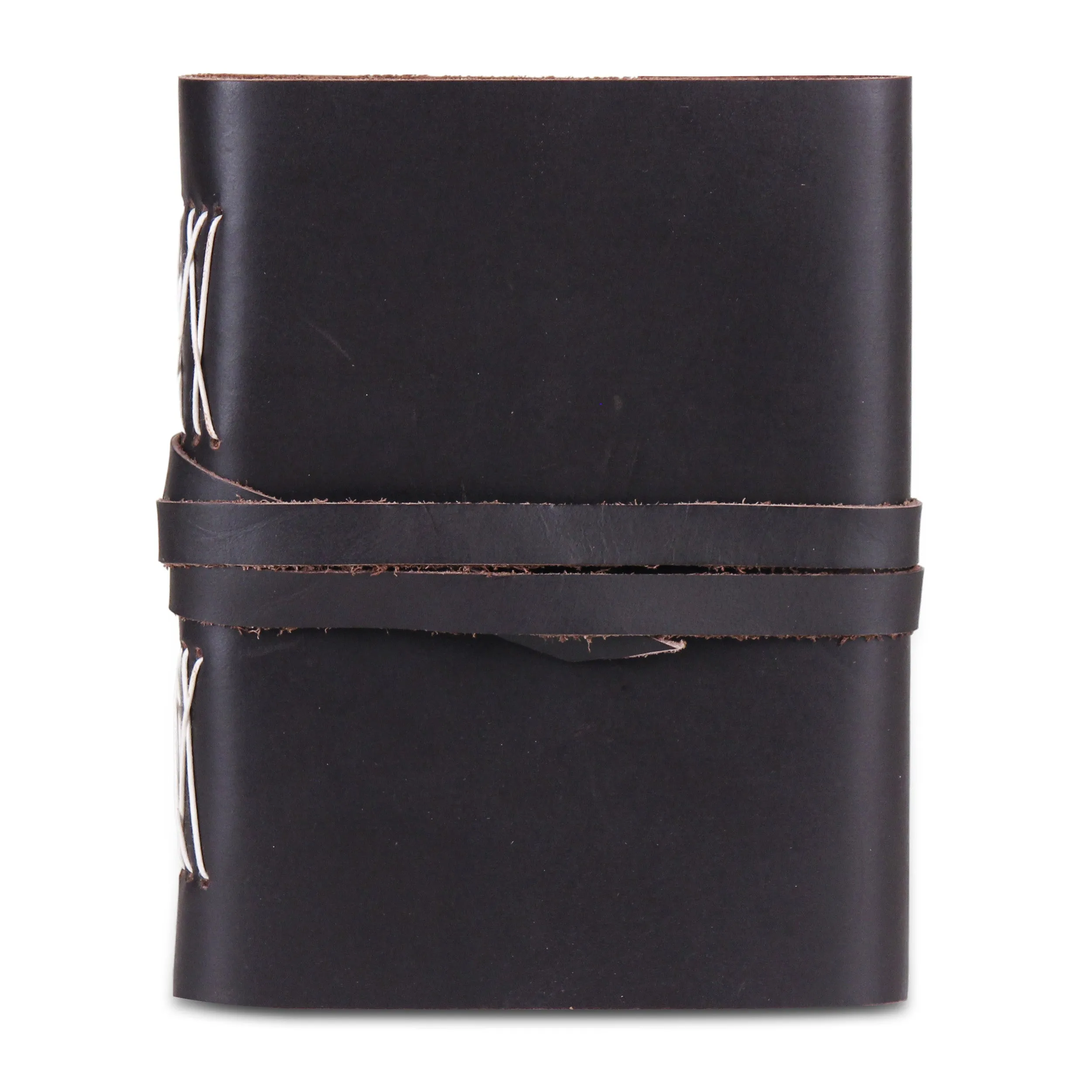 Leather Plain Textured Note Journal Book- Black