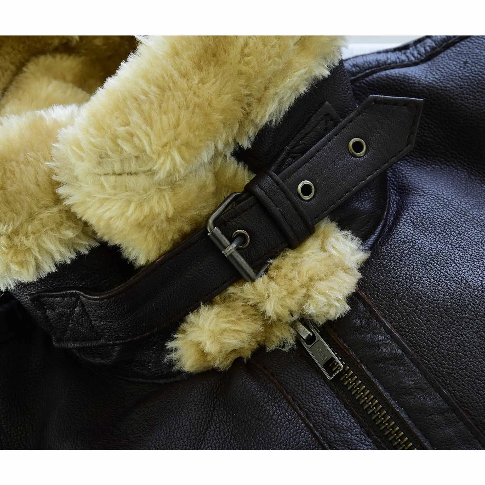 Leatherick Brown Aviator Bomber Leather Jacket